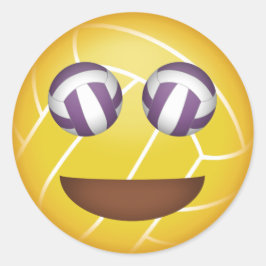 Pegatina Redonda chicas felices emoji de voleibol facial