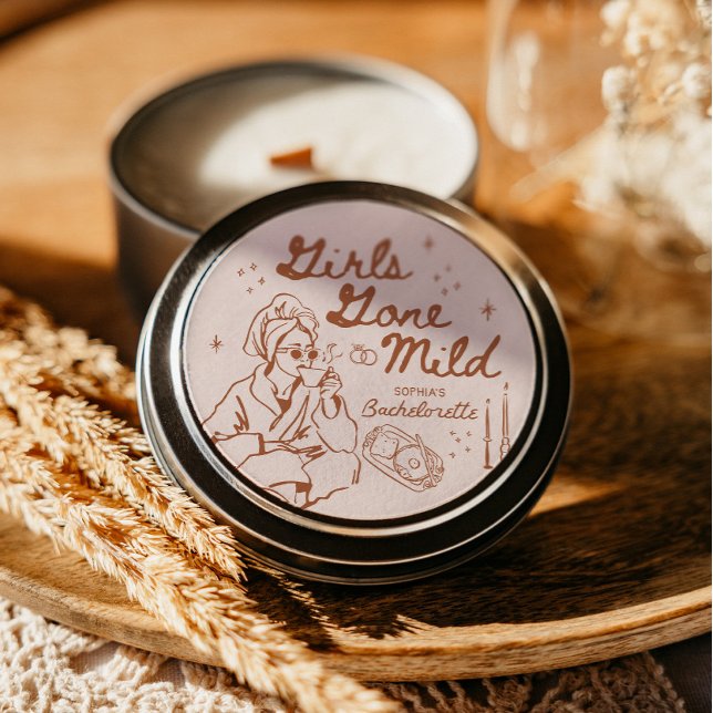 Pegatina Redonda Chicas Fuera de Control Favores para Despedida de  (Subido por el creador)