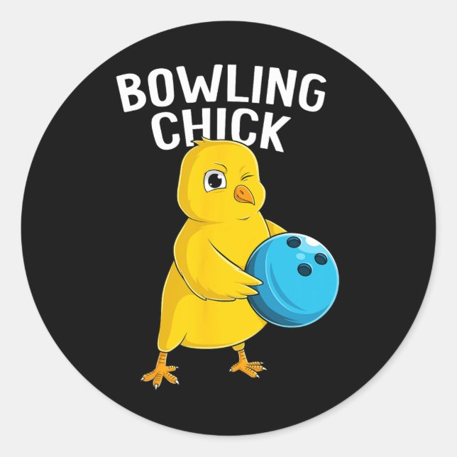 Pegatina Redonda Chicas graciosas de Bowling Chick (Anverso)