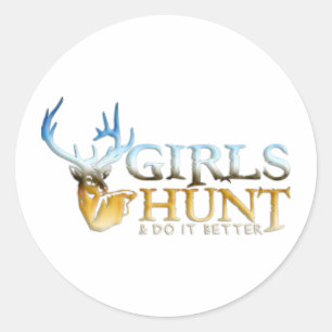 PEGATINA REDONDA CHICAS HUNT DEER