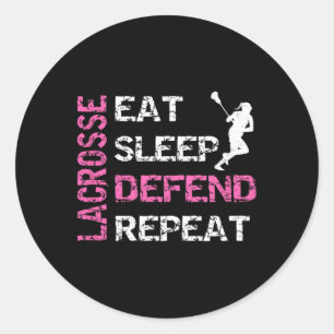 Pegatina Redonda Chicas Lacrosse T Shirt Lax Gear Regalos come Slee