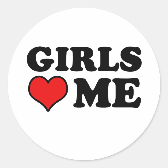 Pegatina Redonda Chicas Me Aman (Anverso)