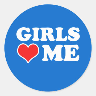 Pegatina Redonda Chicas Me Aman