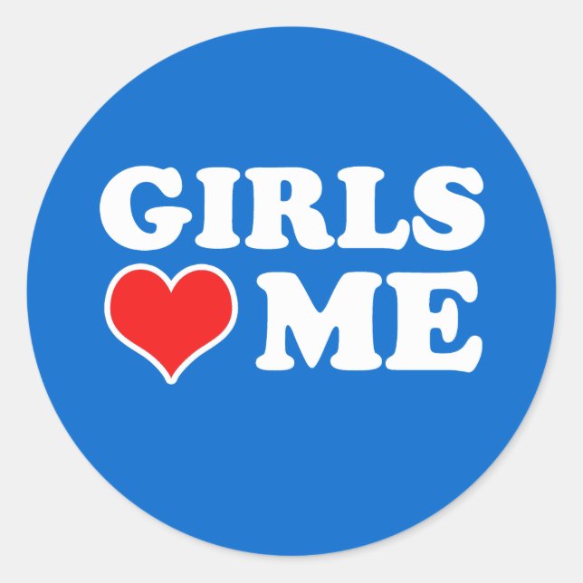 Pegatina Redonda Chicas Me Aman (Anverso)