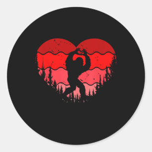 Pegatina Redonda Chicas niños Día de San Valentín de corazón