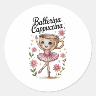 Pegatina Redonda Chicas Niños Meme Brainrot Italiano Ballerina Capp