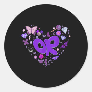 Pegatina Redonda Chicas Olivia Nombre Personalizado Groovy 80 Él