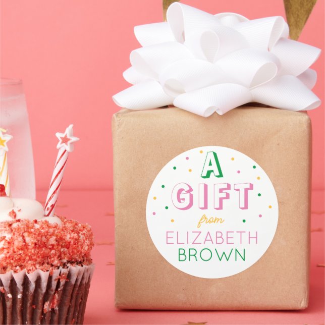 Pegatina Redonda Chicas personalizados Pegatinas de cumpleaños prem (Fiesta)