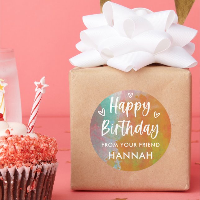 Pegatina Redonda Chicas personalizados Pegatinas del cumpleaños arc (Fiesta)