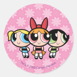 Pegatina Redonda Chicas Powerpuff: azúcar, especias y todo bueno