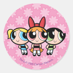 Pegatina Redonda Chicas Powerpuff: azúcar, especias y todo bueno