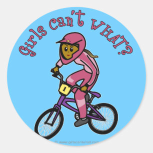 Pegatina Redonda Chicas rosados oscuros BMX