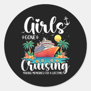 Pegatina Redonda Chicas Se Fueron Cruizando Haciendo Recuerdos Por 