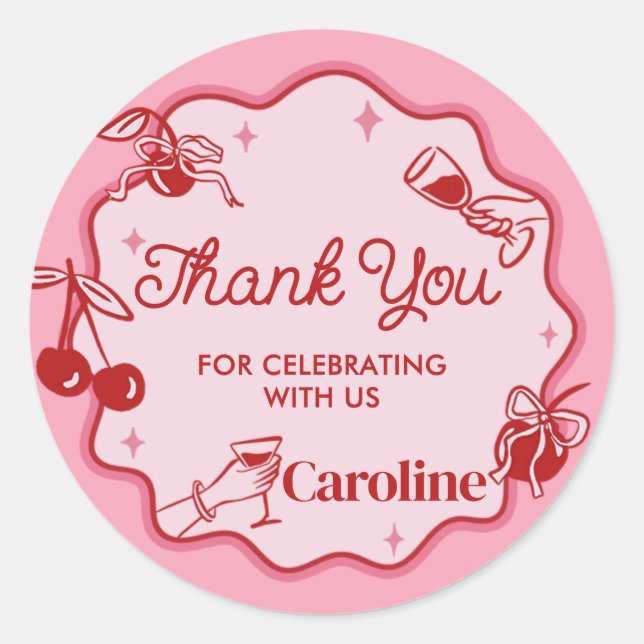 Pegatina Redonda Chicas sucios 30 Pegatinas de cumpleaños (Anverso)