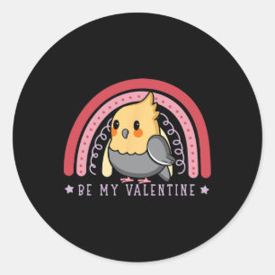 Pegatina Redonda Chicas Valentines Atiel Be my Valentine Rainbow Re