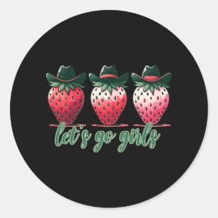 Pegatina Redonda Chicas Vamos Fiesta de Soltera Fresas Mujer