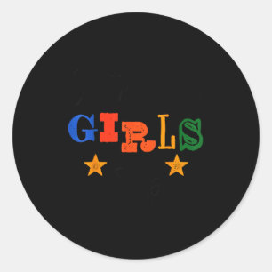 Pegatina Redonda Chicas viajan a Costa Rica, lindo diseño a juego d