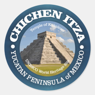 Pegatina Redonda Chichen Itza
