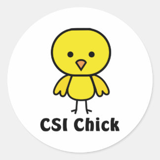 Pegatina Redonda Chick CSI