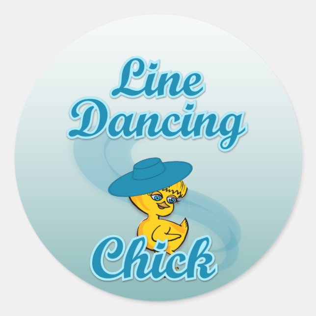 Pegatina Redonda Chick de baile en línea #3 (Anverso)