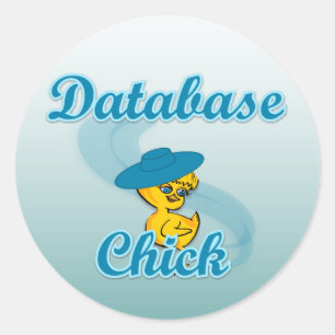 Pegatina Redonda Chick de base de datos #3