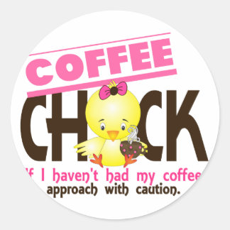 Pegatina Redonda Chick de café 1