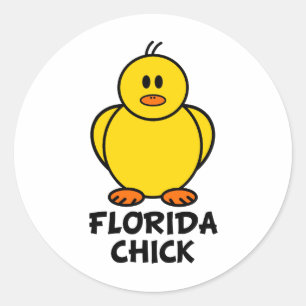 Pegatina Redonda Chick de Florida