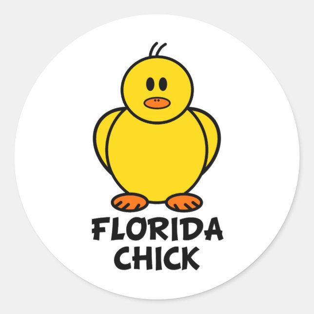 Pegatina Redonda Chick de Florida (Anverso)