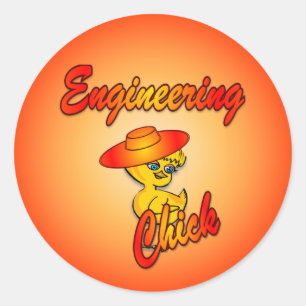 Pegatina Redonda Chick de ingeniería nº 5