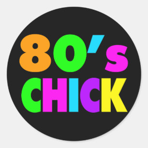 Pegatina Redonda Chick de Neon Colours 80