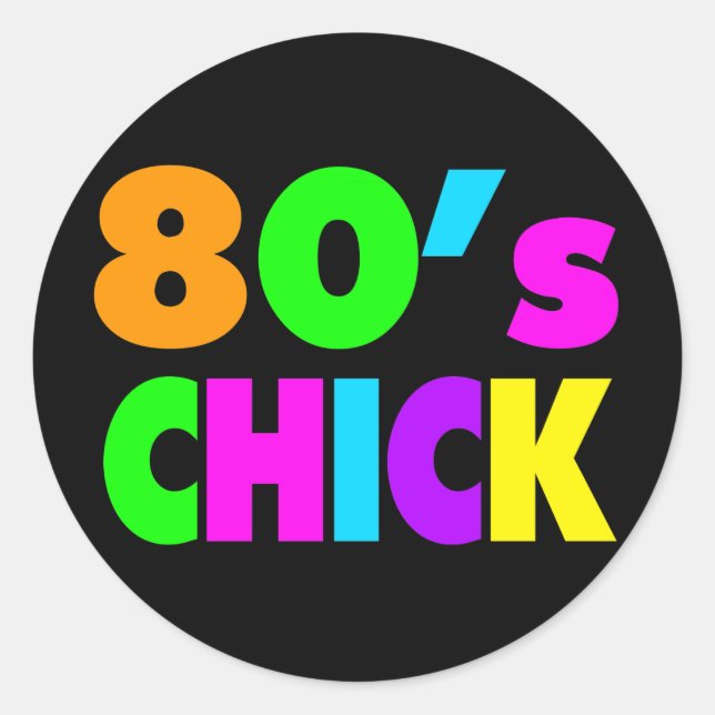 Pegatina Redonda Chick de Neon Colours 80 (Anverso)