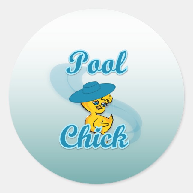 Pegatina Redonda Chick de piscina #3 (Anverso)