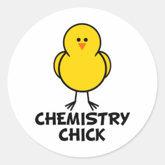 Pegatina Redonda Chick de Química