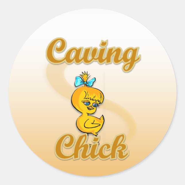 Pegatina Redonda Chick espeleador (Anverso)