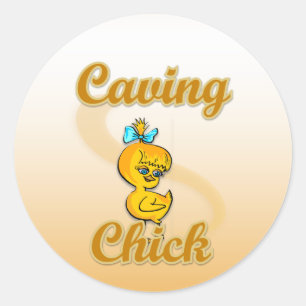 Pegatina Redonda Chick espeleador
