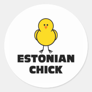 Pegatina Redonda Chick estonio
