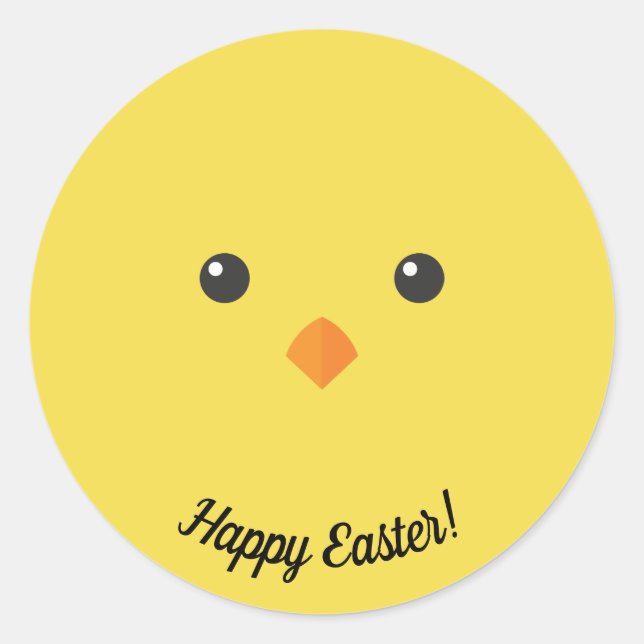 Pegatina Redonda Chick Face (Anverso)