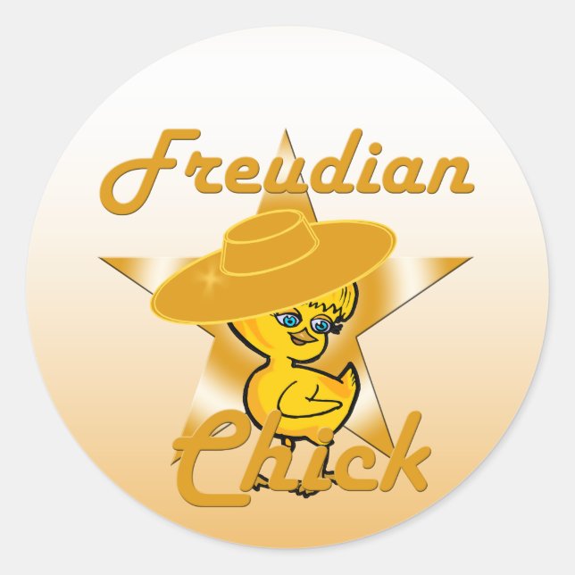 Pegatina Redonda Chick freudiano #10 (Anverso)