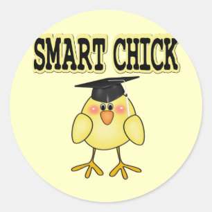 Pegatina Redonda Chick inteligente