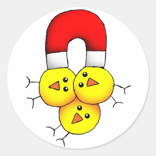 Pegatina Redonda Chick Magnet (Anverso)