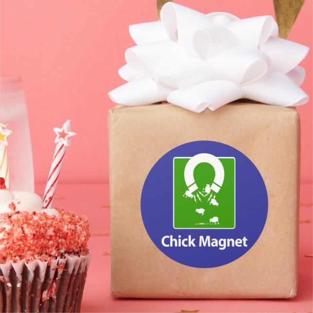 Pegatina Redonda Chick Magnet Blue BG (Fiesta)