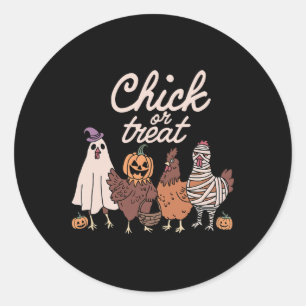 Pegatina Redonda Chick Or Treat Temporada Espeluznante Halloween Po