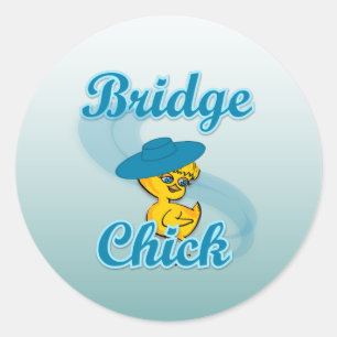 Pegatina Redonda Chick puente #3