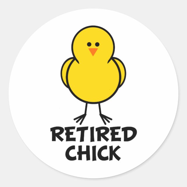 Pegatina Redonda Chick retirado (Anverso)