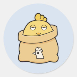 Pegatina Redonda Chick toro, bolsa completa