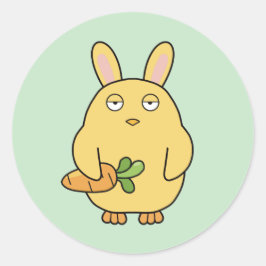 Pegatina Redonda Chick toro, orejas descubiertas