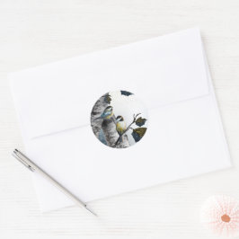Pegatina Redonda "Chickadees" [Diseño 2] Pequeño 