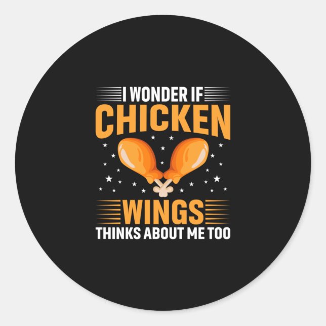 Pegatina Redonda Chicken Lover | Ala de pollo (Anverso)