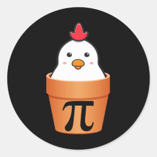 Pegatina Redonda Chicken Pot Pi Pi Day Vintage Retro Math Lover 2