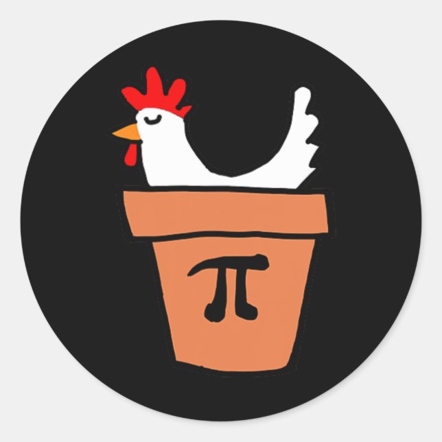 Pegatina Redonda Chicken Pot Pie Funny Math Lover Pi Day Student (Anverso)